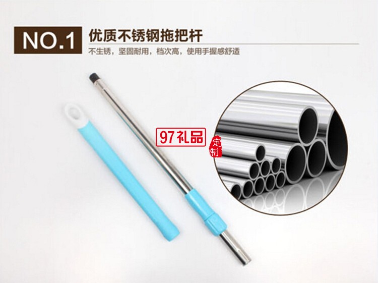 定制家居禮品  不銹鋼雙驅動好神拖 家用手壓旋轉拖把桶