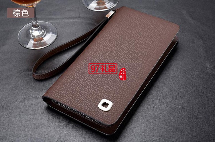 三棵樹漆定制男士商務(wù)手包 長款錢包皮包