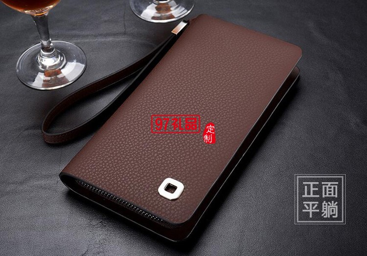 三棵樹漆定制男士商務(wù)手包 長款錢包皮包