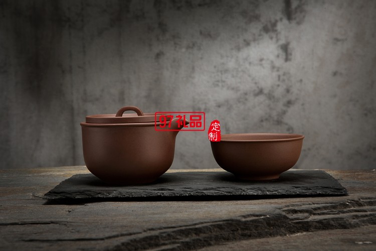 知足紫砂雙層快客杯