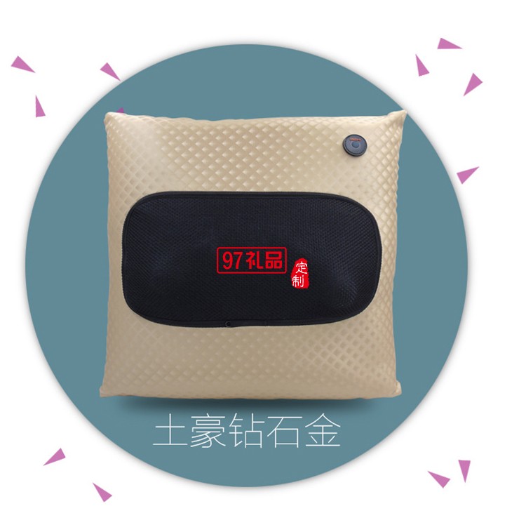 無(wú)線充電靠枕便攜按摩靠枕車載居家兩用定制公司廣告禮品
