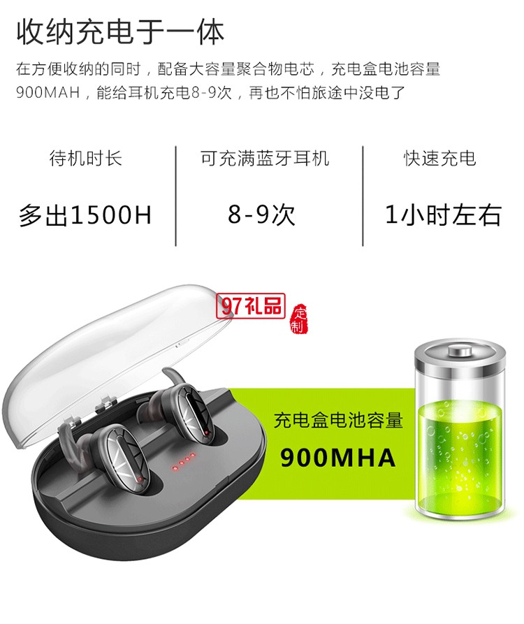 tws藍(lán)牙耳機對耳防水真無線耳機立體聲入耳式 可定制LOGO