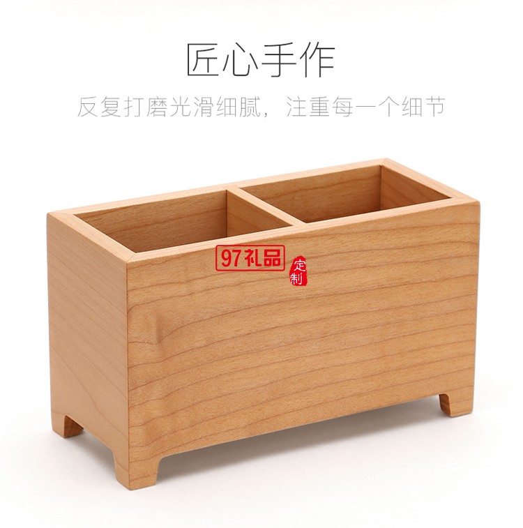 多功能木質創(chuàng)意萬年歷筆筒收納盒 時尚文具  可定制LOGO
