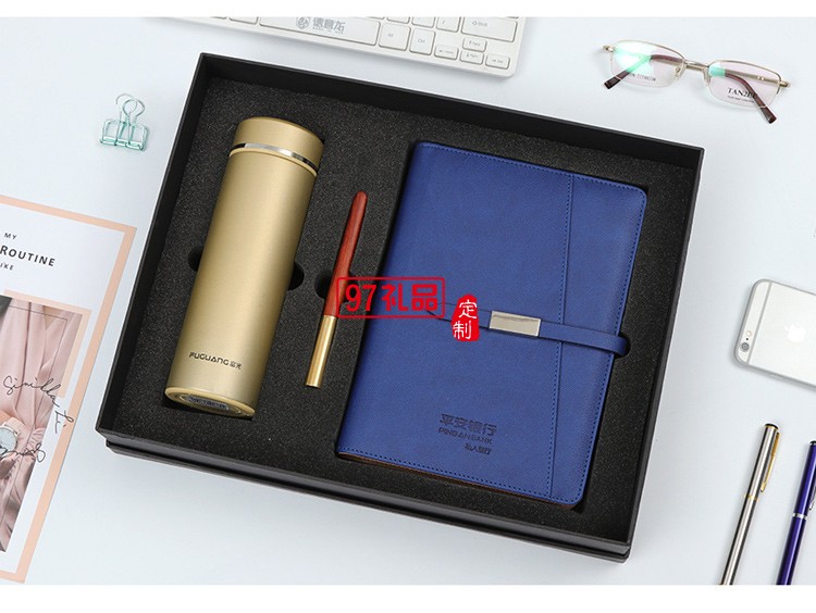 A5皮面帶充電寶活頁(yè)記事本套裝