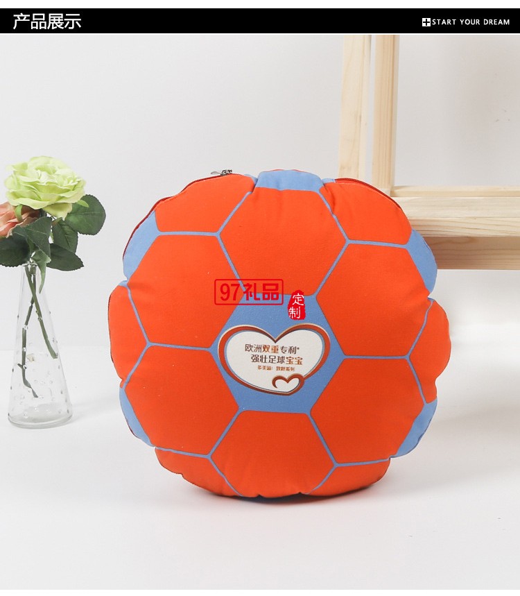 兩用汽車抱枕被靠枕被圓形水果靠墊被