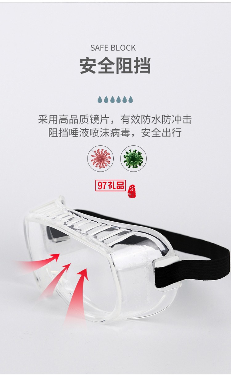 防塵防水護眼罩預(yù)防細菌飛沫護目鏡