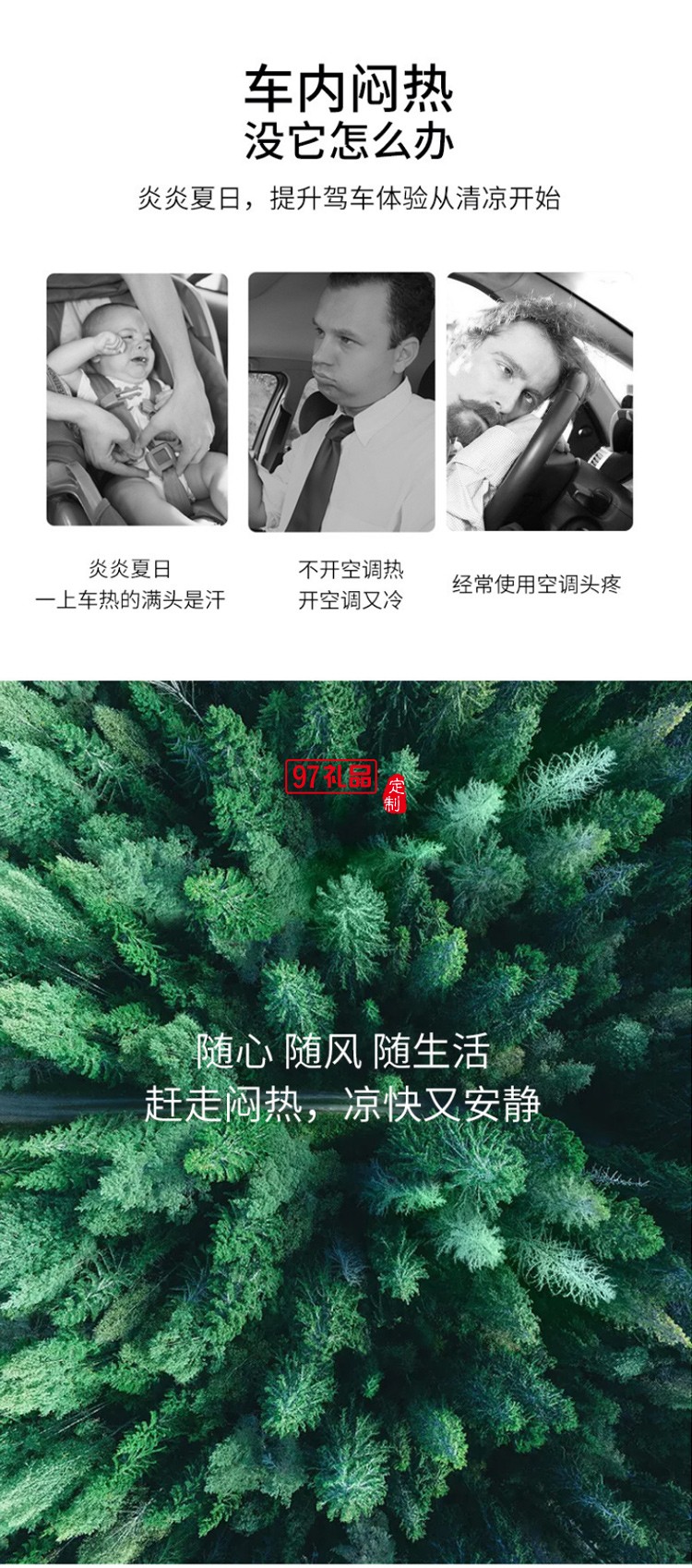 創(chuàng)意USB迷你車載風扇小夜燈