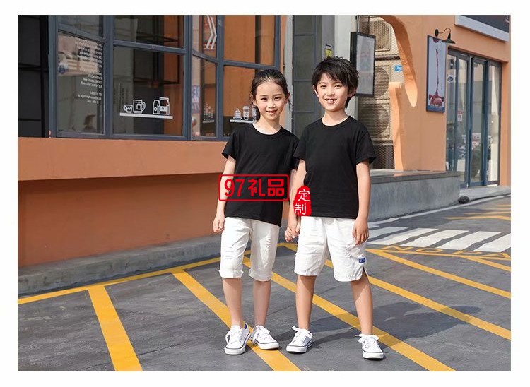 時(shí)尚親子裝超親膚柔軟圓領(lǐng)T恤LOGO定制