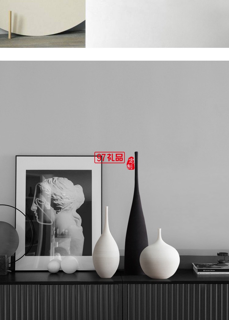 景德鎮(zhèn)現(xiàn)代簡約手工藝術(shù)禪意花瓶陶瓷擺件客廳樣板房裝飾品企業(yè)定制禮品