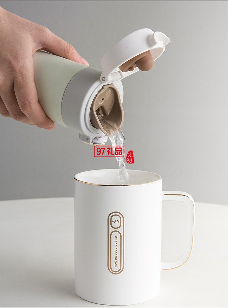 克拉彩扣精致套裝保溫杯陶瓷杯套裝商務系列l(wèi)ogo定制