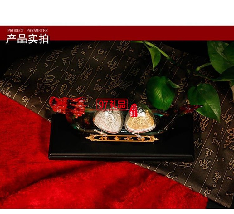 端午節(jié)送禮龍舟禮盒精美純銀999花絲鏤空粽子銀粽香龍情開(kāi)模定制LOGO