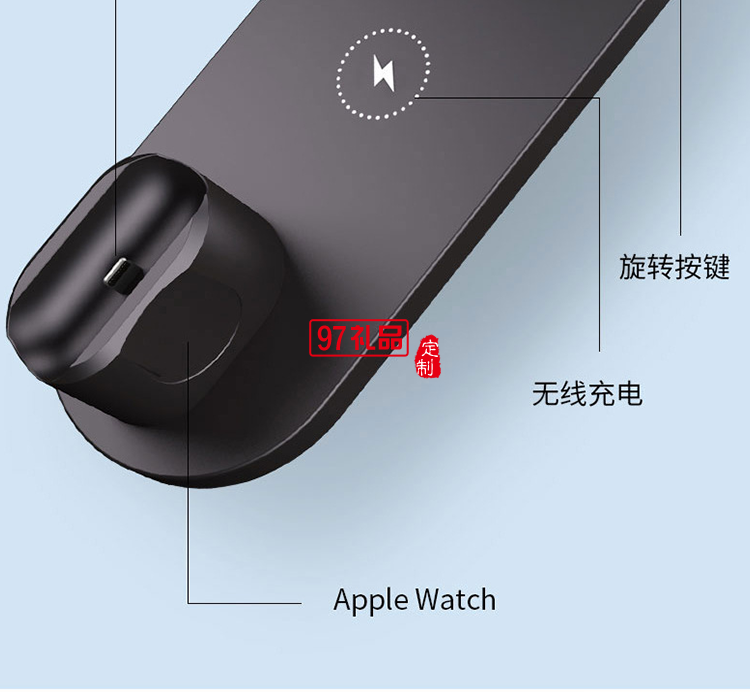 六合一無(wú)線充電器手機(jī)充電器通用華為蘋果定制公司廣告禮品