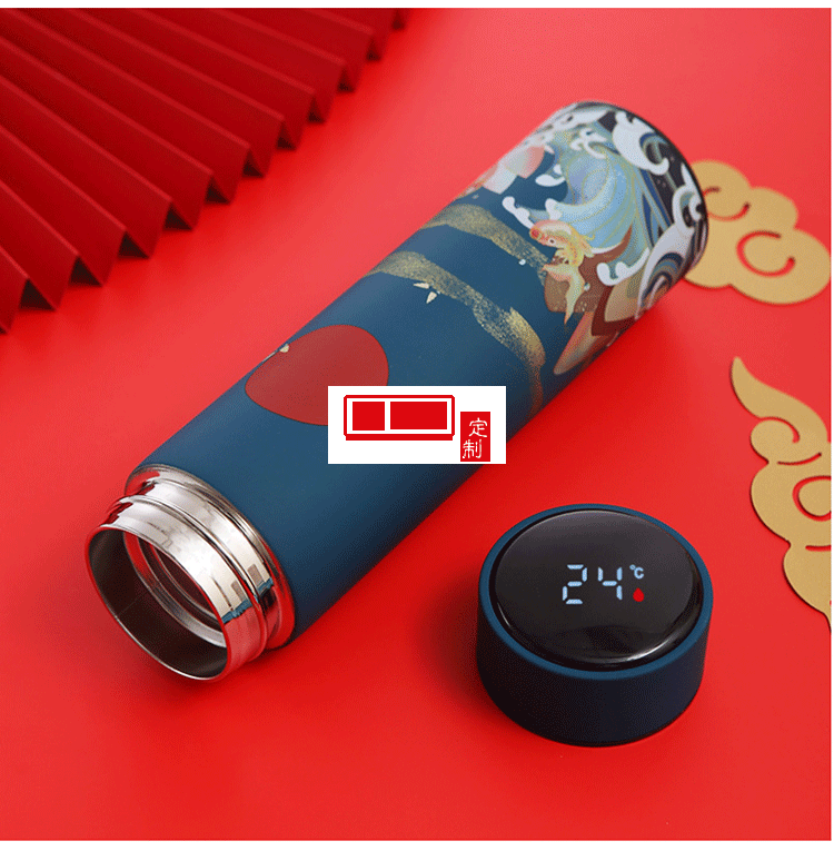 國潮不銹鋼智能杯中國風(fēng)商務(wù)顯溫保溫杯禮品杯子定制