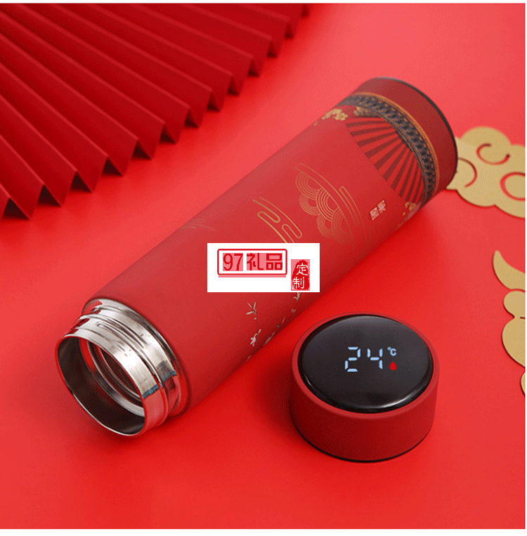 國潮不銹鋼智能杯中國風(fēng)商務(wù)顯溫保溫杯禮品杯子定制