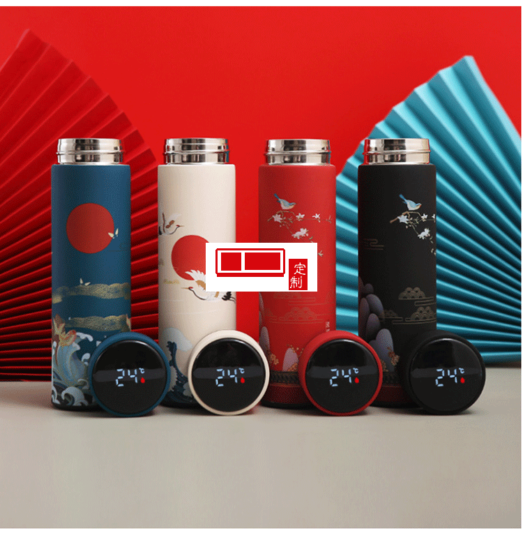 國潮不銹鋼智能杯中國風(fēng)商務(wù)顯溫保溫杯禮品杯子定制