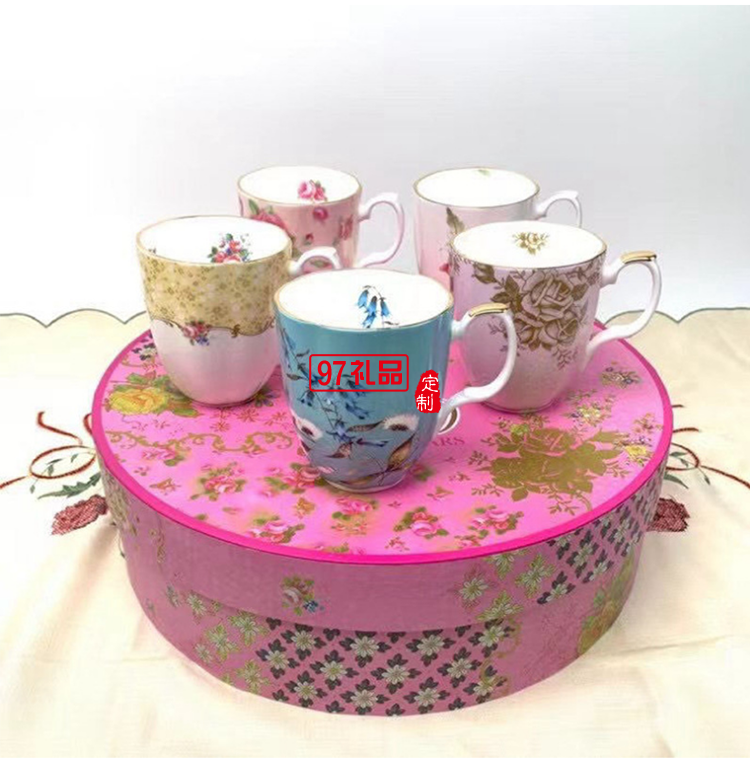 英國(guó)Royal Alber百年系列骨瓷歐式馬克杯五5件套裝禮盒裝喬遷禮
