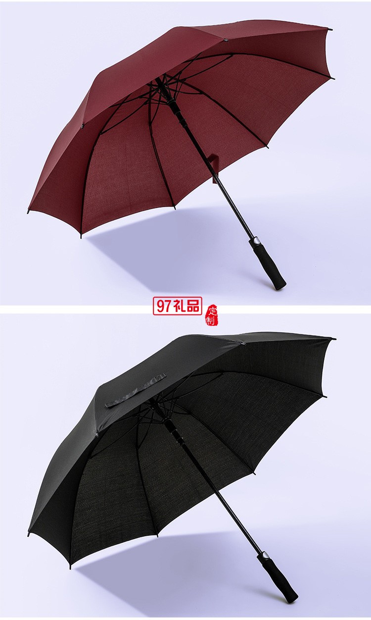 超大高爾夫傘高端復(fù)古實(shí)木長柄雨傘自動(dòng)晴雨傘直桿禮品廣告?zhèn)闩l(fā)