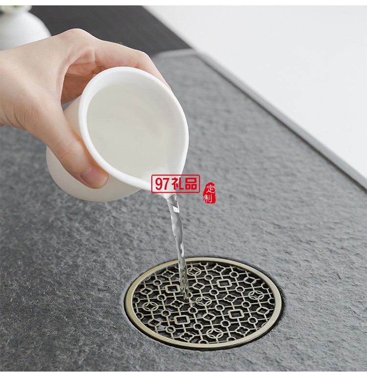 烏金石茶盤(pán)套裝 同心圓功夫茶具茶海 辦公室家用簡(jiǎn)約茶臺(tái)托盤(pán)茶具