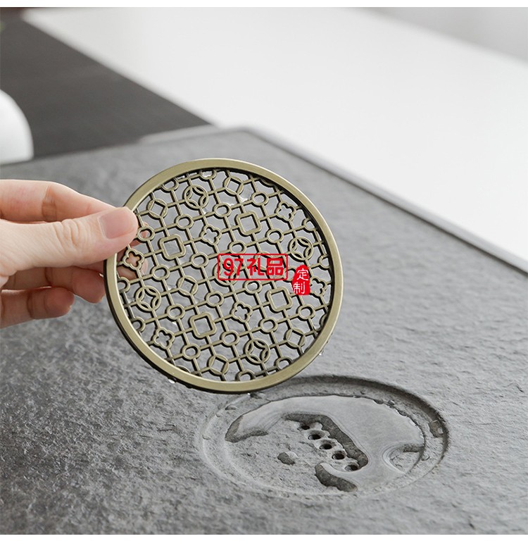 烏金石茶盤(pán)套裝 同心圓功夫茶具茶海 辦公室家用簡(jiǎn)約茶臺(tái)托盤(pán)茶具