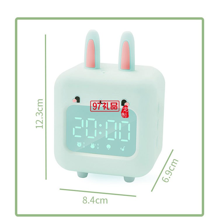 USB充電卡通淘氣兔自動(dòng)對時(shí)智能鬧鐘