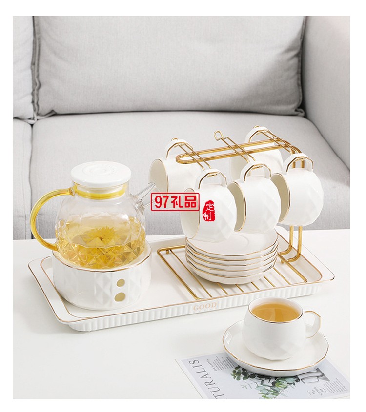 果茶壺套裝簡(jiǎn)約英式玻璃茶壺溫茶器下午茶杯咖啡杯禮盒