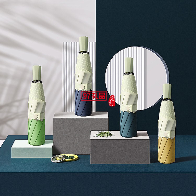 拼色創(chuàng)意手動(dòng)三折傘 外貿(mào)折疊晴雨傘廣告?zhèn)鉼mbrella