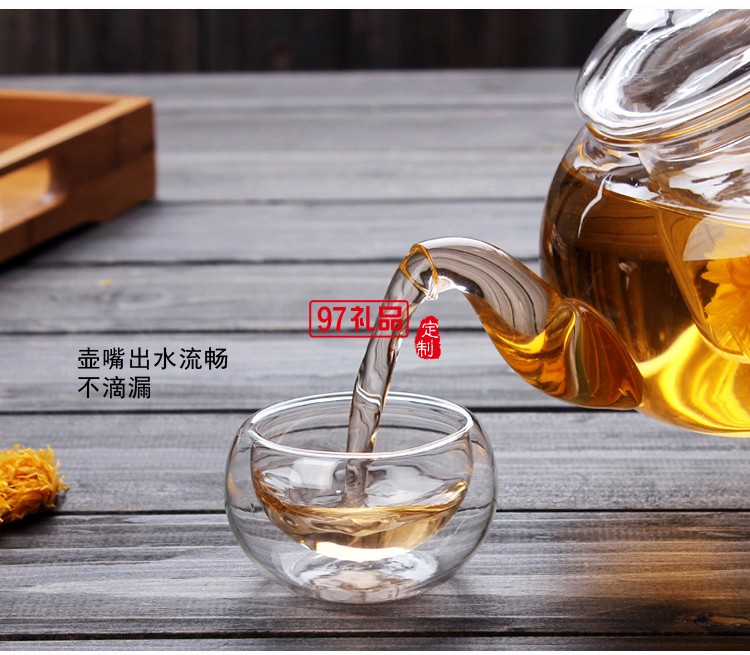 加厚耐熱玻璃茶壺功夫茶具套裝 花茶壺透明過(guò)濾內(nèi)膽玻璃茶具