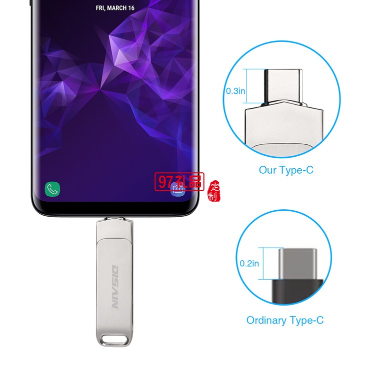 手機(jī)金屬旋轉(zhuǎn)U盤(pán) 兩用otg優(yōu)盤(pán) type-c 