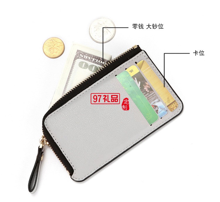 新款拉鏈零錢(qián)包 女士簡(jiǎn)約短款卡包卡套手拿包女 錢(qián)包錢(qián)袋logo