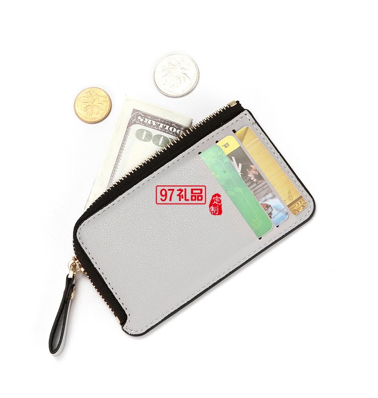 新款拉鏈零錢(qián)包 女士簡(jiǎn)約短款卡包卡套手拿包女 錢(qián)包錢(qián)袋logo
