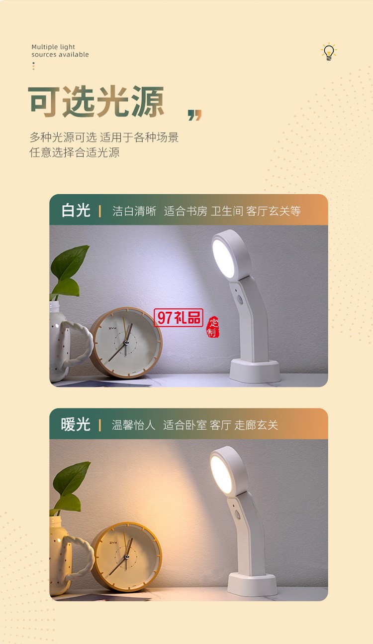 新品LED智能人體感應(yīng)燈小夜燈充電臺(tái)燈樓過(guò)道衣櫥臥室床頭燈