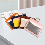 拼接PU卡套簡約商務皮質(zhì)皮革彩色拼接拉鏈公交