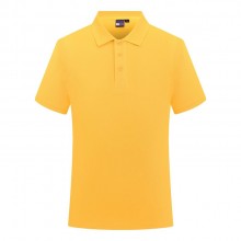 定制polo衫 180g紡棉純色翻領短袖工作服定制