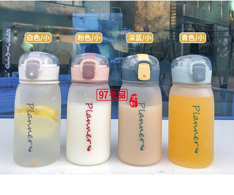 簡約磨砂塑料杯學(xué)生情侶清新個(gè)性夏天水瓶韓國ins風(fēng)彈蓋隨手杯子