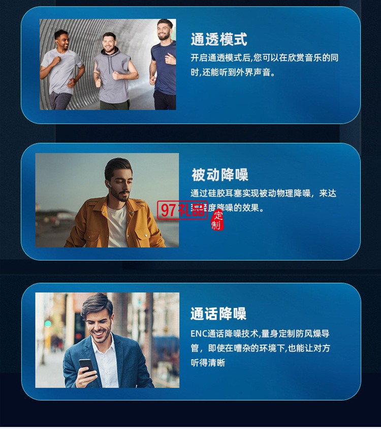 數(shù)顯藍(lán)牙耳機ENC主動降噪 運動游戲電競