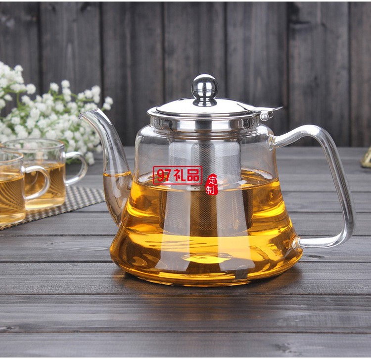 耐熱玻璃茶壺茶具不銹鋼過(guò)濾泡花茶壺套裝飄逸杯功夫茶具