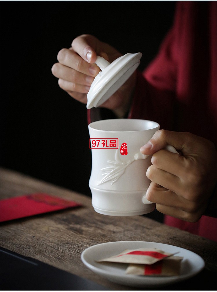 白瓷辦公杯中國白羊脂玉茶具主人杯個人杯商務(wù)禮品定制LOGO