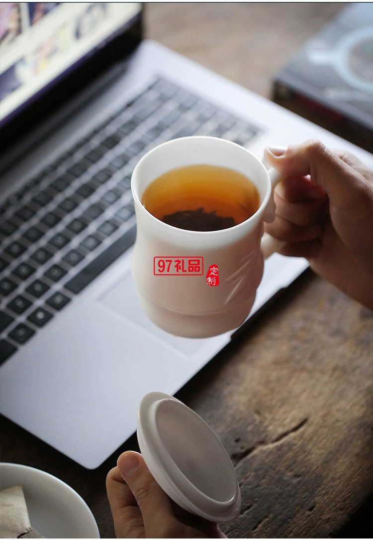 白瓷辦公杯中國白羊脂玉茶具主人杯個人杯商務(wù)禮品定制LOGO