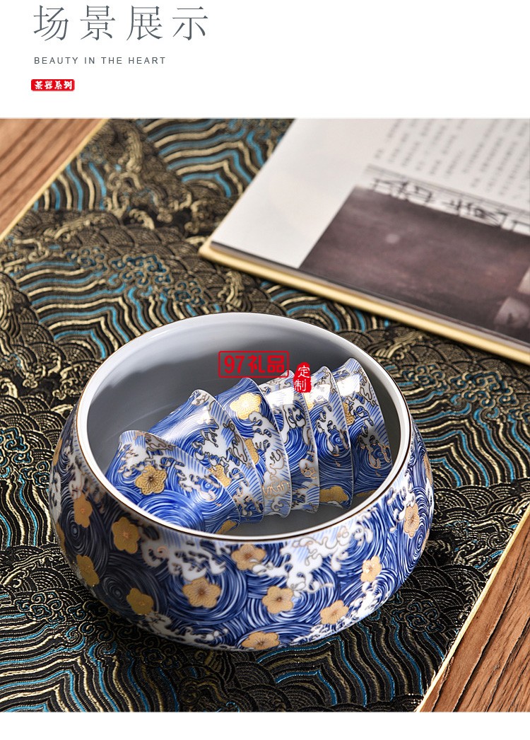 景德鎮(zhèn)琺瑯彩茶具套裝家用功夫茶現代簡約中式茶道陶瓷茶壺套組