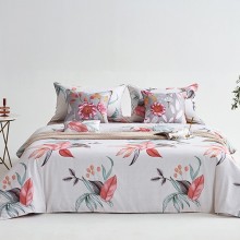 女神禮品法國(guó)啄木鳥(niǎo)花為棉全棉雙面四件套-蕙質(zhì)蘭心