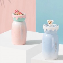 卡通可愛(ài)泰迪珍藏水杯不銹鋼咖啡杯隔熱保溫杯禮品杯子定制