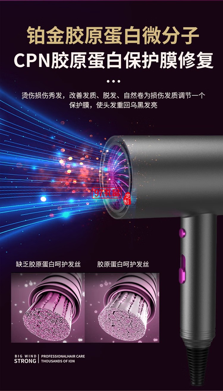 吹風(fēng)機電吹風(fēng)負(fù)離子大功率深度養(yǎng)發(fā)吹風(fēng)筒速干定制公司廣告禮品