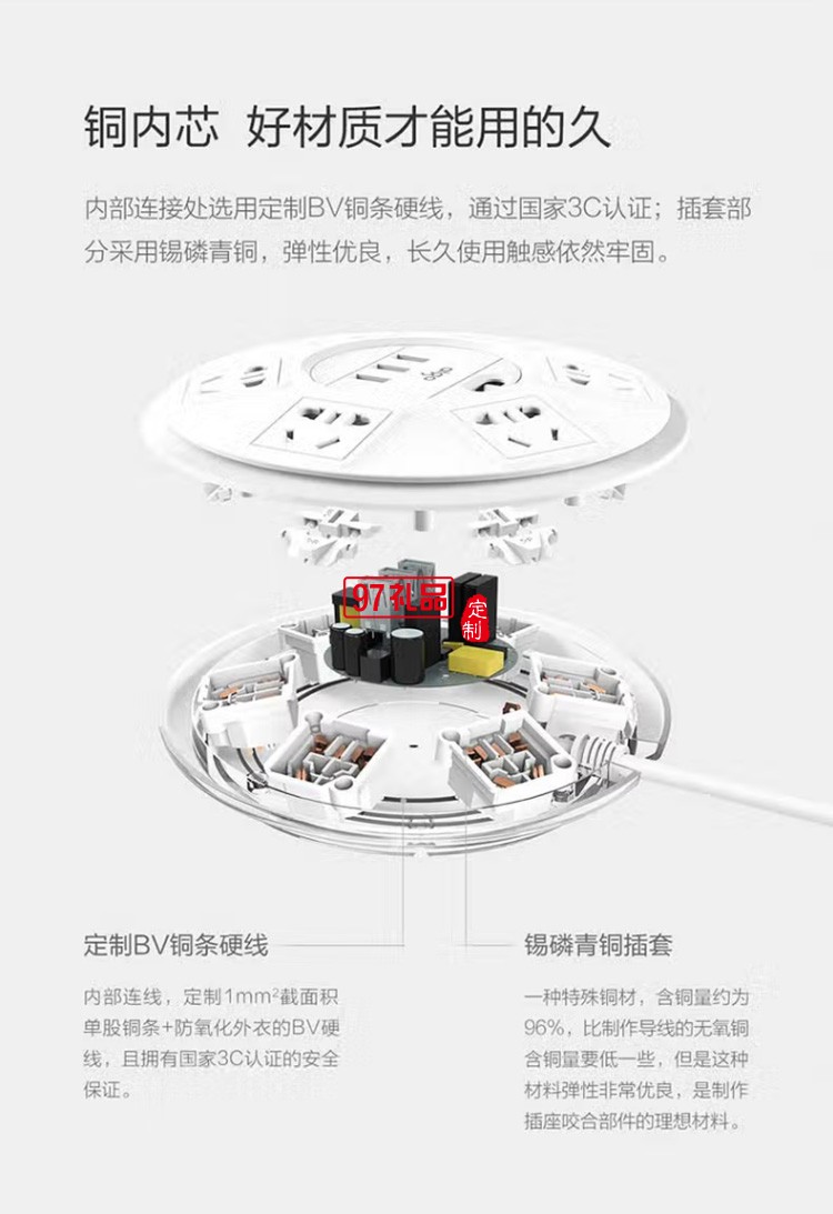 愛國(guó)者防雷插座插線板插排接線板1.8米SR21PRO定制公司廣告禮品