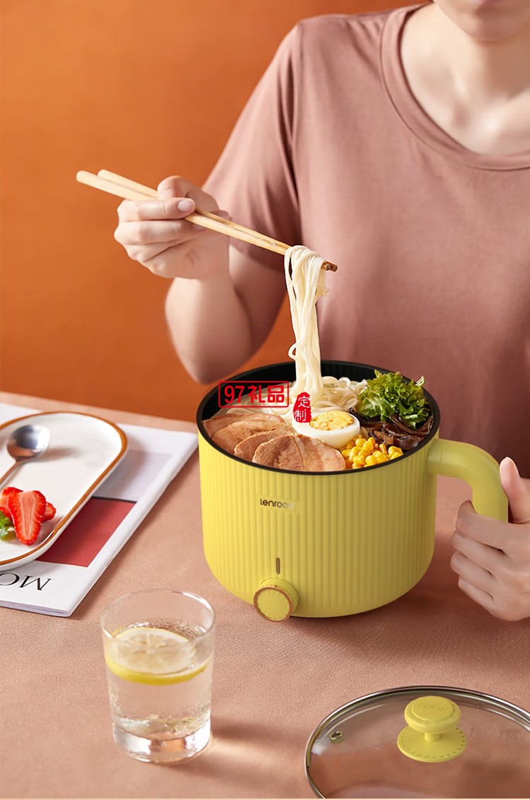 鄰鹿 小電鍋宿舍鍋學生電煮鍋多功能煮面火鍋定制公司廣告禮品