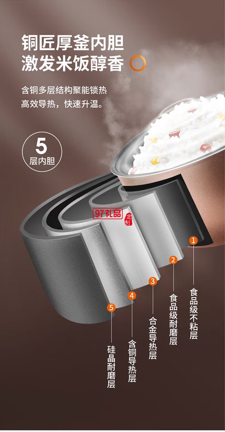 九陽(yáng)多功能電飯煲開(kāi)蓋智能4L電飯鍋F40FZ-F339定制公司廣告禮品