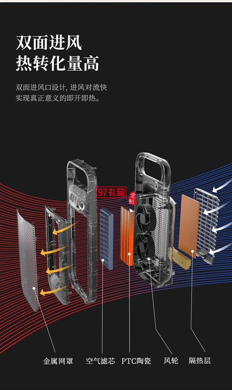 夏普取暖器暖風(fēng)機辦公室電暖電暖器HX-FM202A-A定制公司廣告禮品