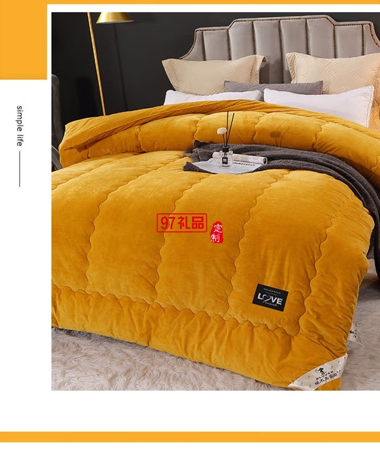 啄木鳥(niǎo)家紡ZMN-NNB-01牛奶絨被定制公司廣告禮品