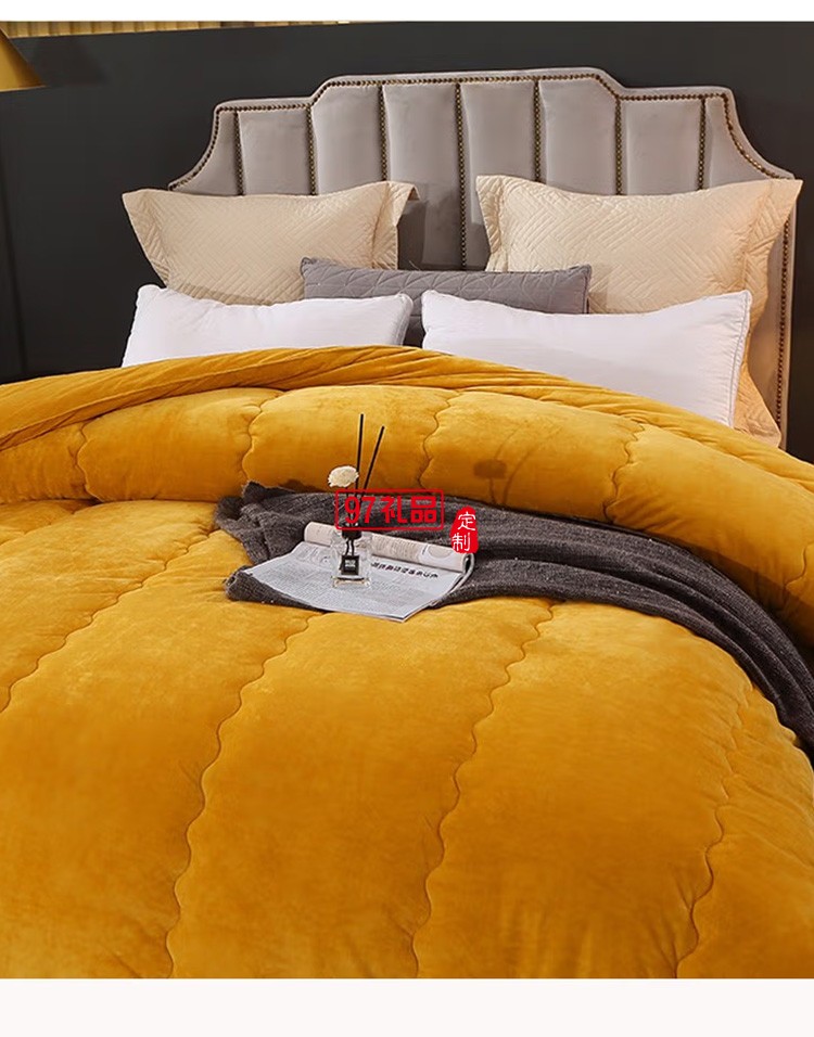 啄木鳥(niǎo)家紡ZMN-NNB-01牛奶絨被定制公司廣告禮品