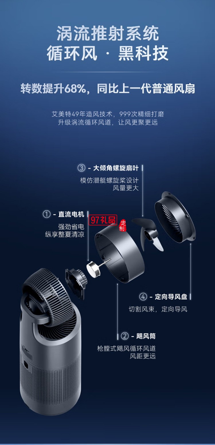 艾美特電風扇智能遙控空氣循環(huán)扇風扇 AIR7定制公司廣告禮品