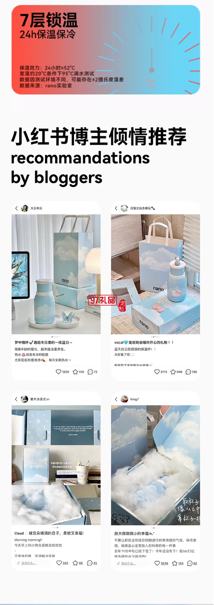 樂序rano高顏值陶瓷內(nèi)膽便捷水杯咖啡保冷杯隨行云朵杯 